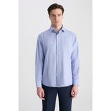 D'S Damat Ds Damat Regular Fit Lacivert Çizgili Gömlek 5HF02IG25100M