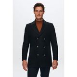 D'S Damat Ds Damat Regular Fit Lacivert Kaşe Kaban Uzun Kol Metal Düğme Detaylı Erkek Midi Tasarım 1HF08ORT10005 - 46