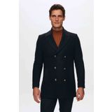 D'S Damat Ds Damat Regular Fit Lacivert Kruvaze Denizci Metal Düğme Detaylı Kaşe Kaban