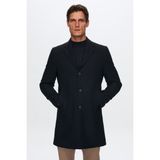 D'S Damat Ds Damat Regular Fit Lacivert Mono Yaka Kaşe Kaban Uzun Kol %30 Yün %70 Akrilik Erkek - 52