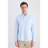 D'S Damat Ds Damat Regular Fit Mavi Çizgili Gömlek