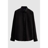 D'S Damat Ds Damat Regular Fit Siyah Düz Gömlek 4HE02DY05289M - 3XL