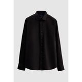 D'S Damat Ds Damat Regular Fit Siyah Düz Gömlek 5HE02DY05289M - XL