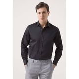 D'S Damat Ds Damat Regular Fit Siyah Düz Gömlek