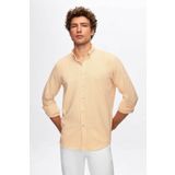 D'S Damat Ds Damat Regular Fit Turuncu Çizgi Desenli Gömlek 4HC02SN062650