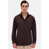 D'S Damat Ds Damat Slim Fit Acı Kahve Klasik Kravatlık Uzun Kol Kolay Ütülenebilir Gömlek 2hf02ort5185 Acı Kahve