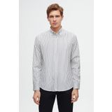 D'S Damat Ds Damat Slim Fit Açık Mavi Çizgili Gömlek