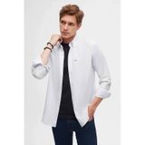 D'S Damat Ds Damat Slim Fit Açık Mavi Oxford Düğmeli Yaka Kolay Ütülenebilir Nakış Detaylı Pamuklu Gömlek 4HC02ORT03265 Açık Mavi