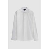 D'S Damat Ds Damat Slim Fit Beyaz Armürlü Gömlek 3HF02IG011851
