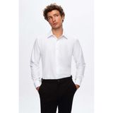 D'S Damat Ds Damat Slim Fit Beyaz Armürlü Gömlek - XL
