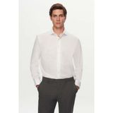 D'S Damat Ds Damat Slim Fit Beyaz Armürlü Gömlek