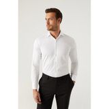 D'S Damat Ds Damat Slim Fit Beyaz Düz Gömlek 5HE02DY05006M - XL