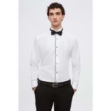 D'S Damat Ds Damat Slim Fit Beyaz Düz Smokin Gömlek 4HSS2DY05552M - XL