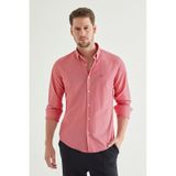 D'S Damat Ds Damat Slim Fit Fuşya Pötikare Gömlek 8HC02ORT10265 Fuşya