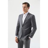 D'S Damat Ds Damat Slim Fit Gri Düz Takim Elbise 4HE05JB01577M - 66 - 6 Drop