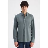 D'S Damat Ds Damat Slim Fit Haki Örme Gömlek 6HF02G801281M - 2XL