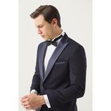 D'S Damat Ds Damat Slim Fit Lacivert Armürlü Damatlık & Smokin Takim Elbise 4HSS51305001M - 6 Drop