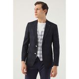 D'S Damat Ds Damat Slim Fit Lacivert Armürlü Takim Elbise Kombinli 4HFY5KMBN0292 - 6 Drop - 58