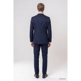 D'S Damat Ds Damat Slim Fit Lacivert Armürlü Takim Elbise Yelekli