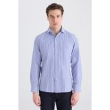 D'S Damat Ds Damat Slim Fit Lacivert Çizgili Gömlek 5HF02HD01186M - 2XL