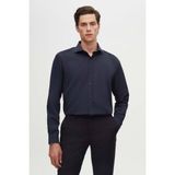 D'S Damat Ds Damat Slim Fit Lacivert Gömlek Uzun Kollu Klasik Desenli Kolay Ütülenebilir Kumaş Tipi 2HF02ORT4185 - 2XL