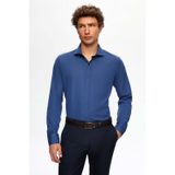 D'S Damat Ds Damat Slim Fit Lacivert İtalyan Yaka Dar Kesim Klasik Kravatlık Uzun Kollu Kolay Ütülenebilir Nefes Alan Gömlek 2hf02ort5185 Lacivert