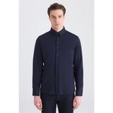 D'S Damat Ds Damat Slim Fit Lacivert Örme Gömlek 5HC020702280M - 2XL