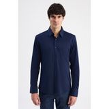 D'S Damat Ds Damat Slim Fit Lacivert Örme Gömlek 6HF02G801281M - 2XL