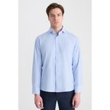 D'S Damat Ds Damat Slim Fit Mavi Çizgili Gömlek 5HF02HD01186M - XL