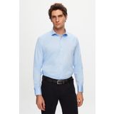 D'S Damat Ds Damat Slim Fit Mavi Düz Nano Care Gömlek