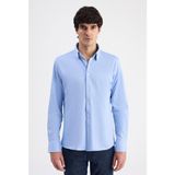 D'S Damat Ds Damat Slim Fit Mavi Örme Gömlek 6HF02G801281M