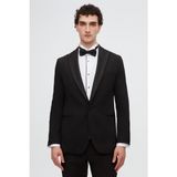 D'S Damat Ds Damat Slim Fit Siyah Armürlü Damatlık & Smokin Takim Elbise 4HSS51305001M - 6 Drop - 48