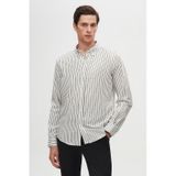 D'S Damat Ds Damat Slim Fit Siyah Çizgili Gömlek 6hc02ort10265 001