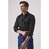 D'S Damat Ds Damat Slim Fit Siyah Düz Gömlek 4HE02DY05006M - XL