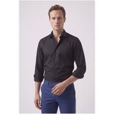 D'S Damat Ds Damat Slim Fit Siyah Düz Gömlek
