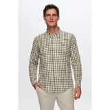 D'S Damat Ds Damat Slim Fit Yeşil Kareli Ekoseli Gömlek 7HC02ORT09265 Yeşil