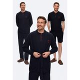 D's Damat Ds224025 5 Li Lacivert Triko Ropteşambr Çeyiz Erkek Pijama Takımı
