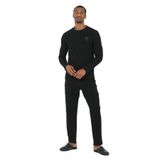 D'S Damat Erkek Bisiklet Yaka 4'lü Pijama Takım, Siyah, L Beden