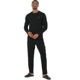 D's Damat Erkek Bisiklet Yaka 4'lü Pijama Takım - XL - Siyah