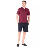 D's Damat Erkek Şort Kısa Kollu Tişört Pijama Takımı Bordo