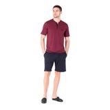 D'S Damat Erkek Şort Pijama Takımı, Bordo, 2XL Beden