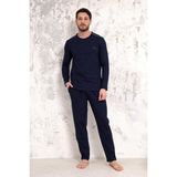 D'S Damat Maschio Pamuk Pijama Takımı Erkek Siyah Yumuşak Dokulu Regular Fit Kalıp - XL - Lacivert
