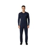 D'S Damat Maschio Pamuk V Yaka Pijama Takımı, Lacivert, XL Beden