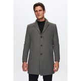 D'S Damat Regular Fit Antrasit Kaşe Kaban Uzun Kol Erkek Midi Kesim Şık Tasarım 5HF08ORT10000 - 56