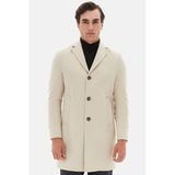 Ds Damat Regular Fit Bej Mono Yaka Kaşe Kaban, 52