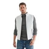 Ds Damat Regular Fit Beyaz Dik Yaka Elyaf Dolgulu Mevsimlik Fermuarlı Şişme Yelek Mont, S