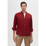 Ds Damat Regular Fit Bordo Düz Kışlık Flanel Gömlek, M