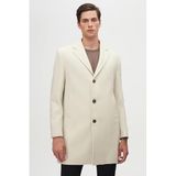 Ds Damat Regular Fit Ekru Mono Yaka Kaşe Kaban, 50
