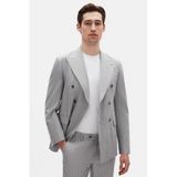 Ds Damat Regular Fit Gri Çizgili Kruvaze Takim Elbise, 50