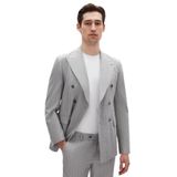 Ds Damat Regular Fit Gri Çizgili Kruvaze Takim Elbise, 50
